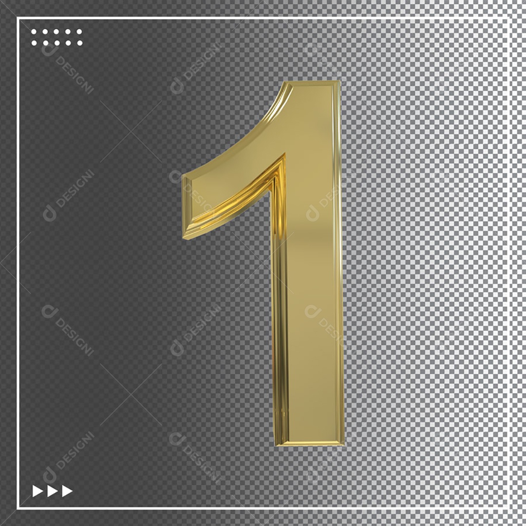 Elemento 3D Para Composição Número 1 PSD