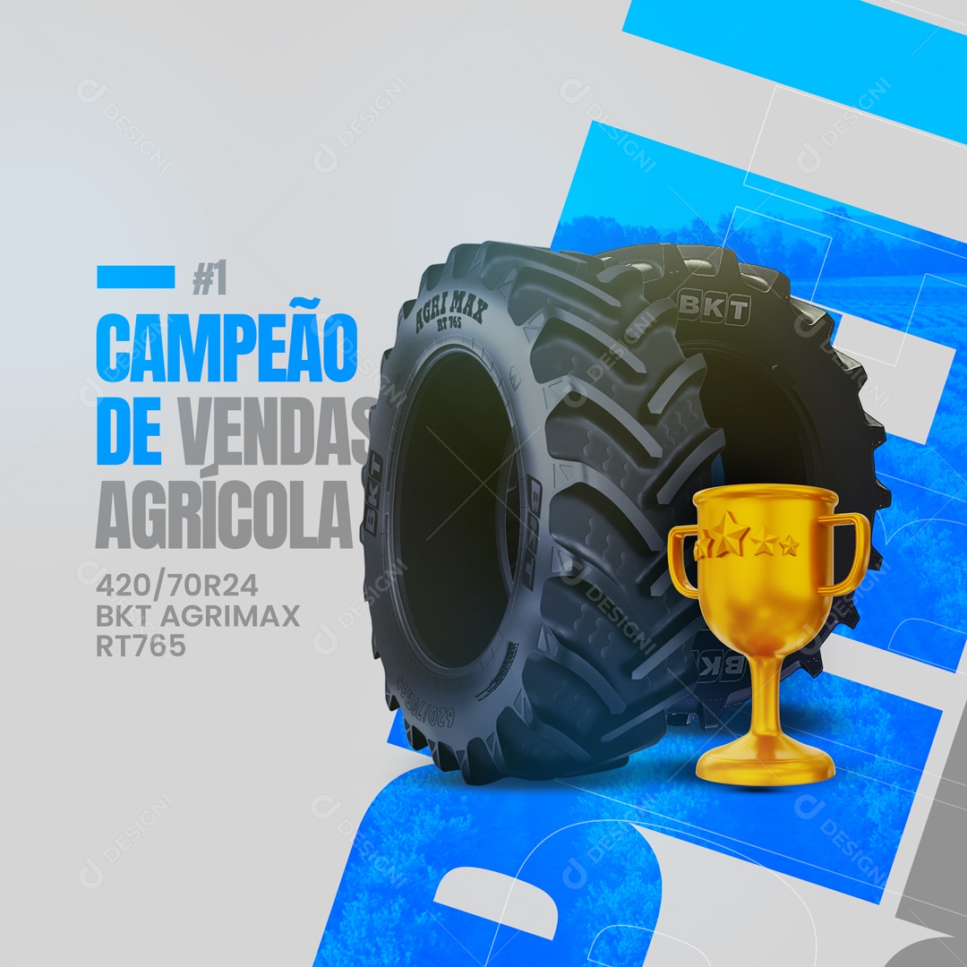 Campeão de Vendas Agrícolas Loja de Pneus Social Media PSD Editável