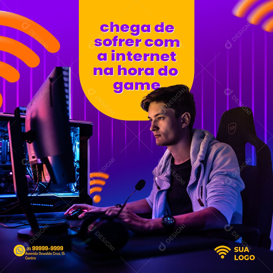 Stop Suffering With the Internet at the Time of Game Social Media Editable PSD