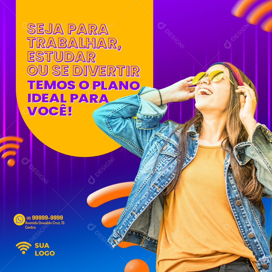 Seja Para Trabalhar, Estudar ou se Divertir Temos o Plano Ideal Para Você Social Media PSD Editável