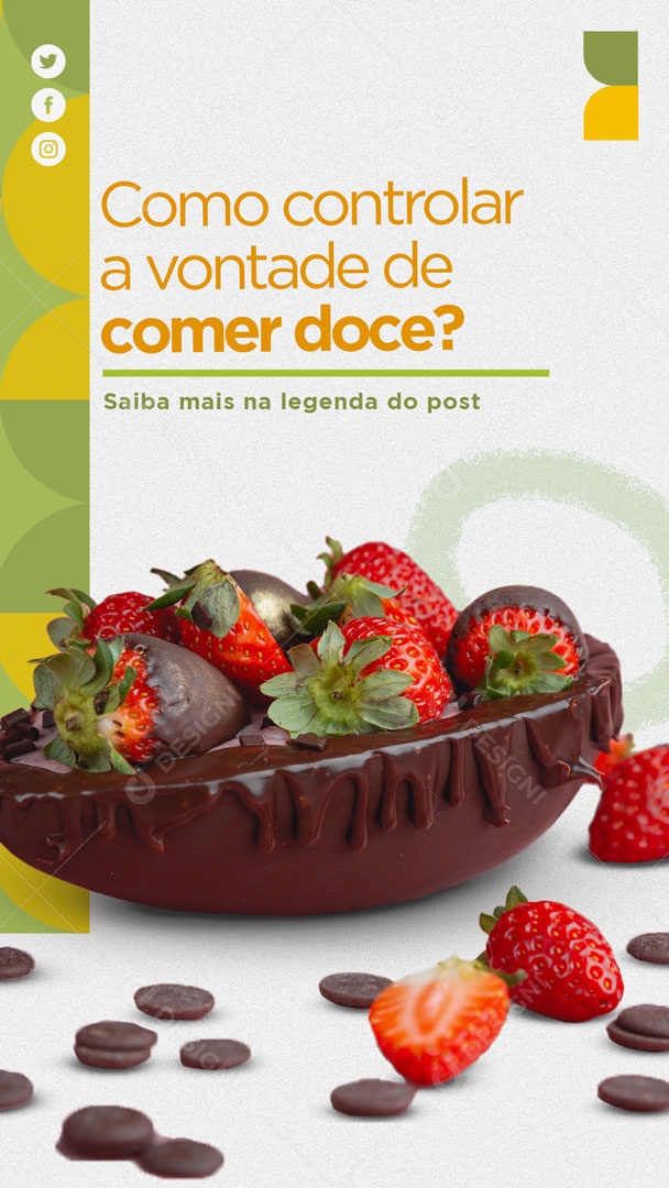 Story Como Controlar a Vontade de Comer Doce Social Media PSD Editável