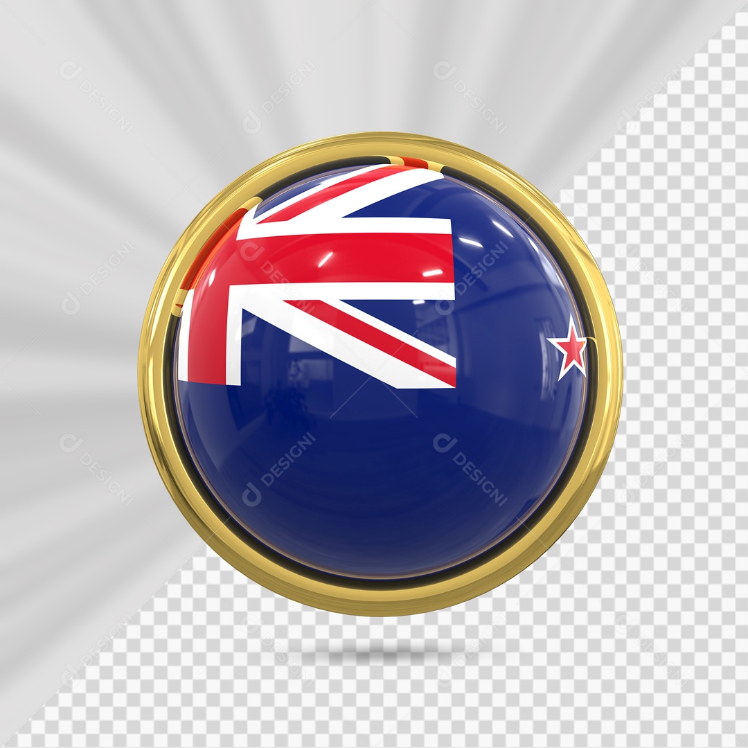 Bandeira Da Austrália No Ícone Redondo Elemento 3D PSD
