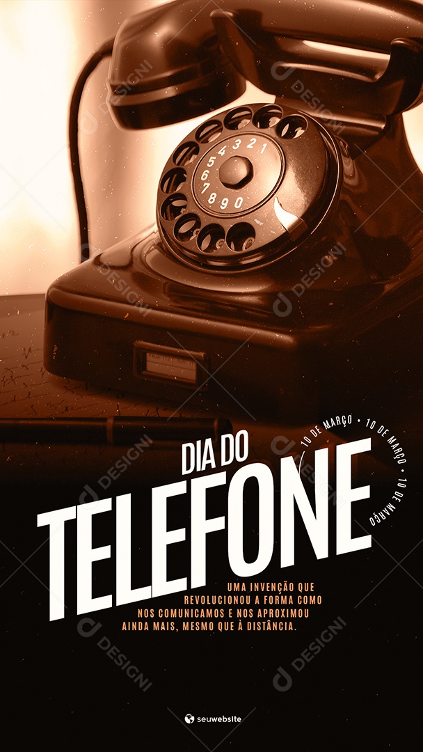 Story Dia do Telefone 10 de Março Social Media PSD Editável