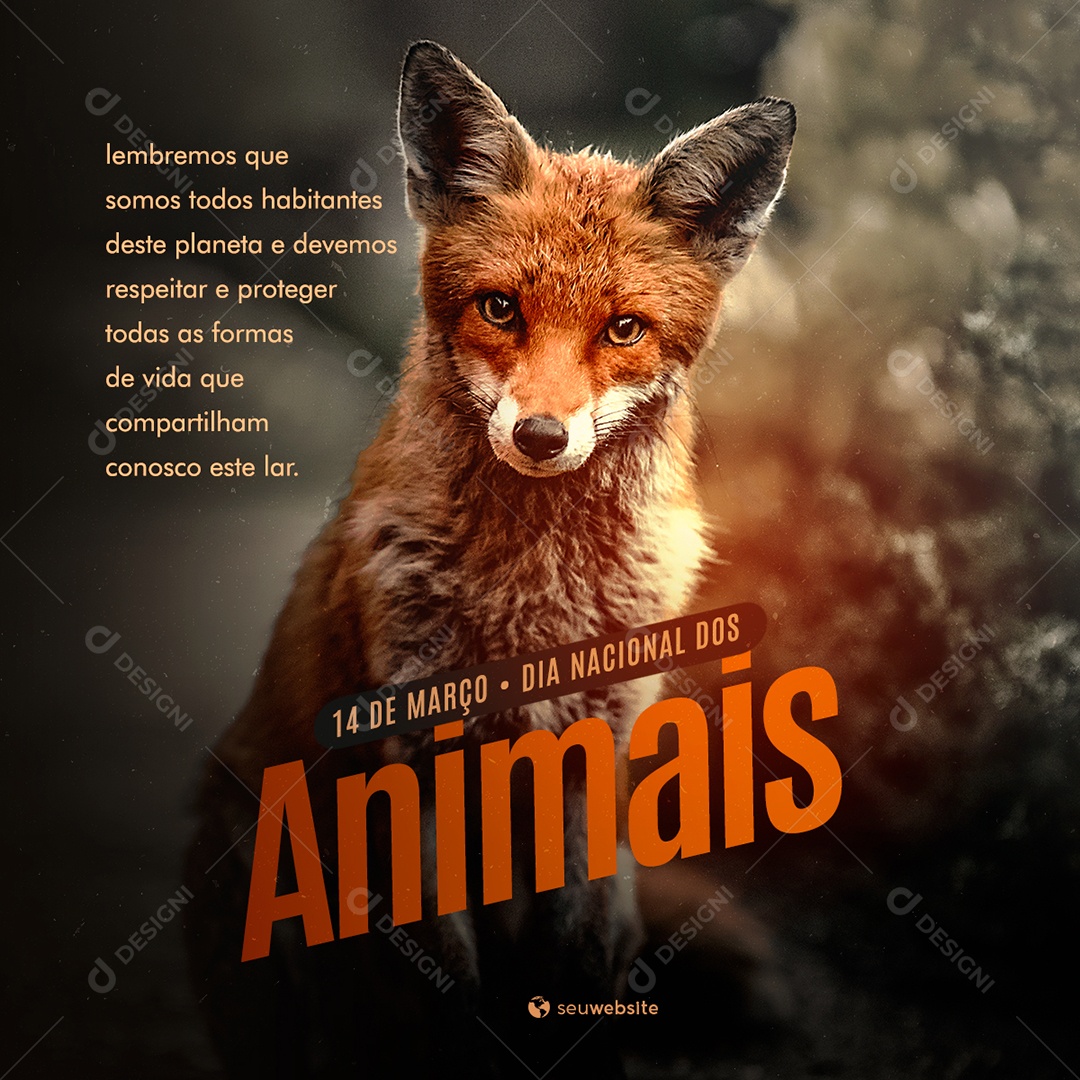 Dia Nacional Dos Animais Social Media PSD Editável
