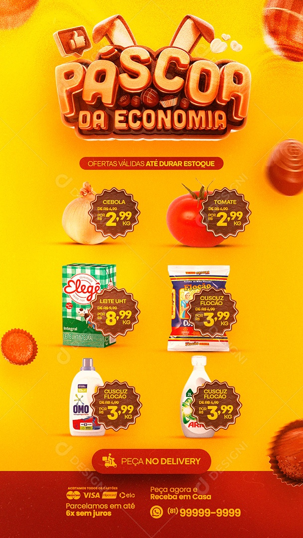 Story Encarte Páscoa Da Economia Supermercado Social Media PSD Editável