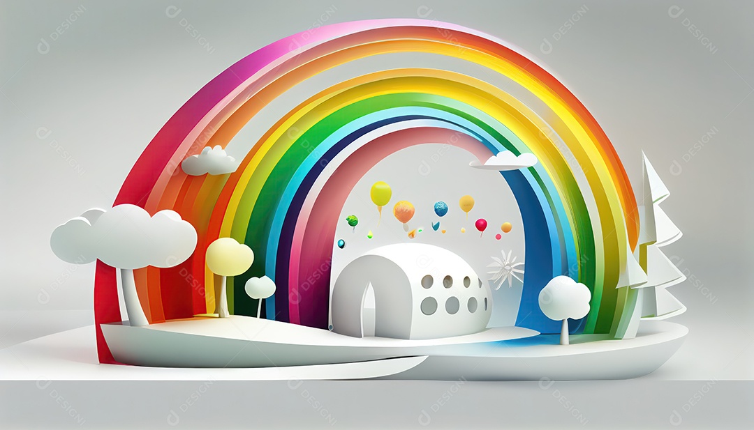 Junho, cena de fundo branco do arco-íris, mês e dia do orgulho, o amor conquista tudo