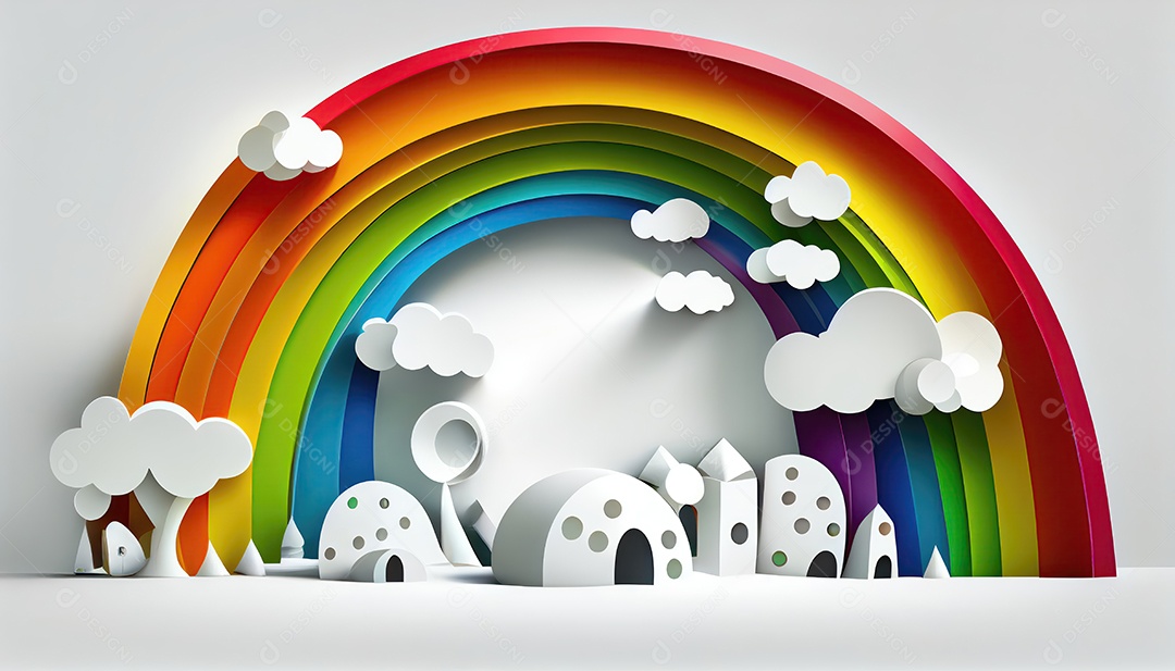 Junho, cena de fundo branco do arco-íris, mês e dia do orgulho, o amor conquista tudo