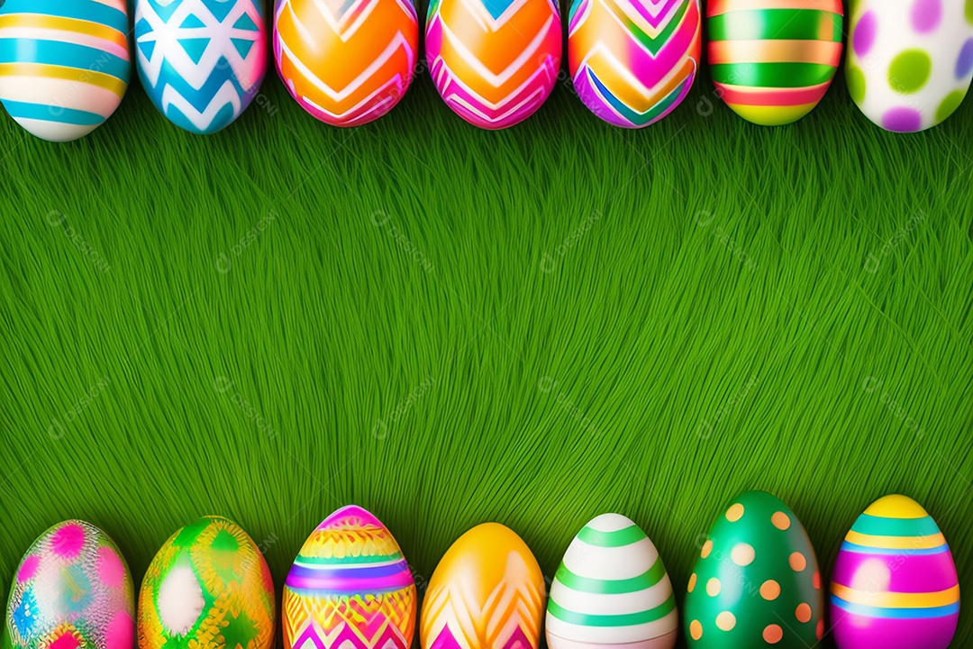 Background fundo de ovos de páscoa coloridos