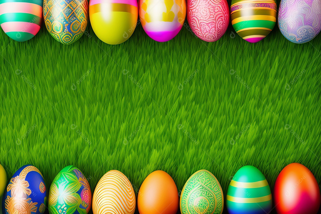 Background fundo de ovos de páscoa coloridos