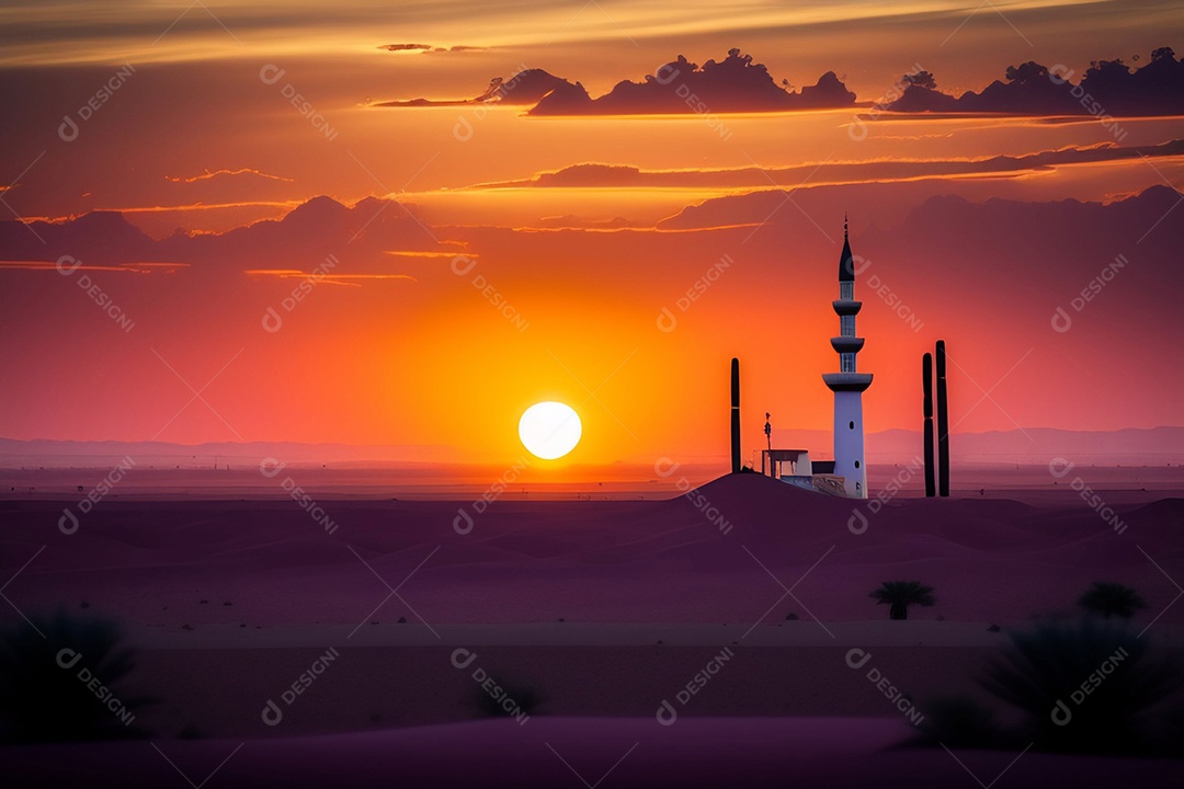 Sunset-over-desert-with-muslim-mosque-in-the-foreg---2b351c6b-38d7-495c-aa1e-8bf727c5fe86