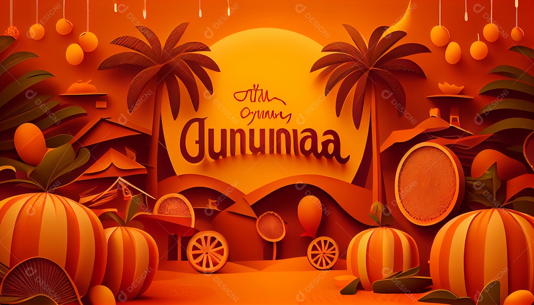 Ilustração de tradicional festa junina