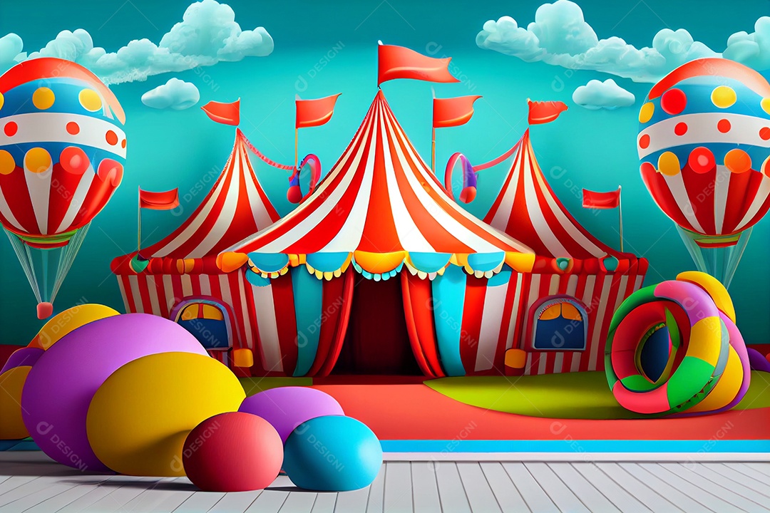 Ilustração de barracas de circo
