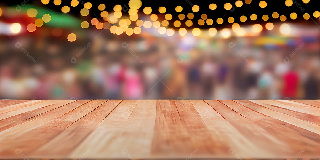 Cenário de madeira com fundo de festa junina