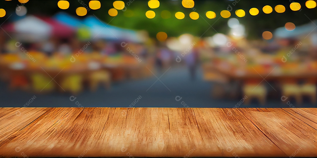 Cenário de madeira com fundo de festa junina