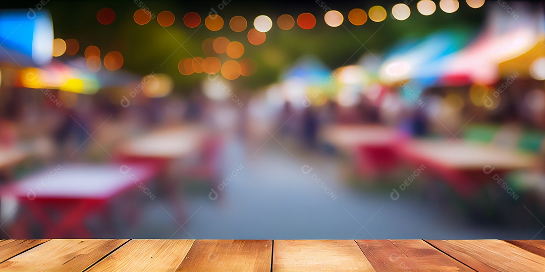 Cenário de madeira com fundo de festa junina