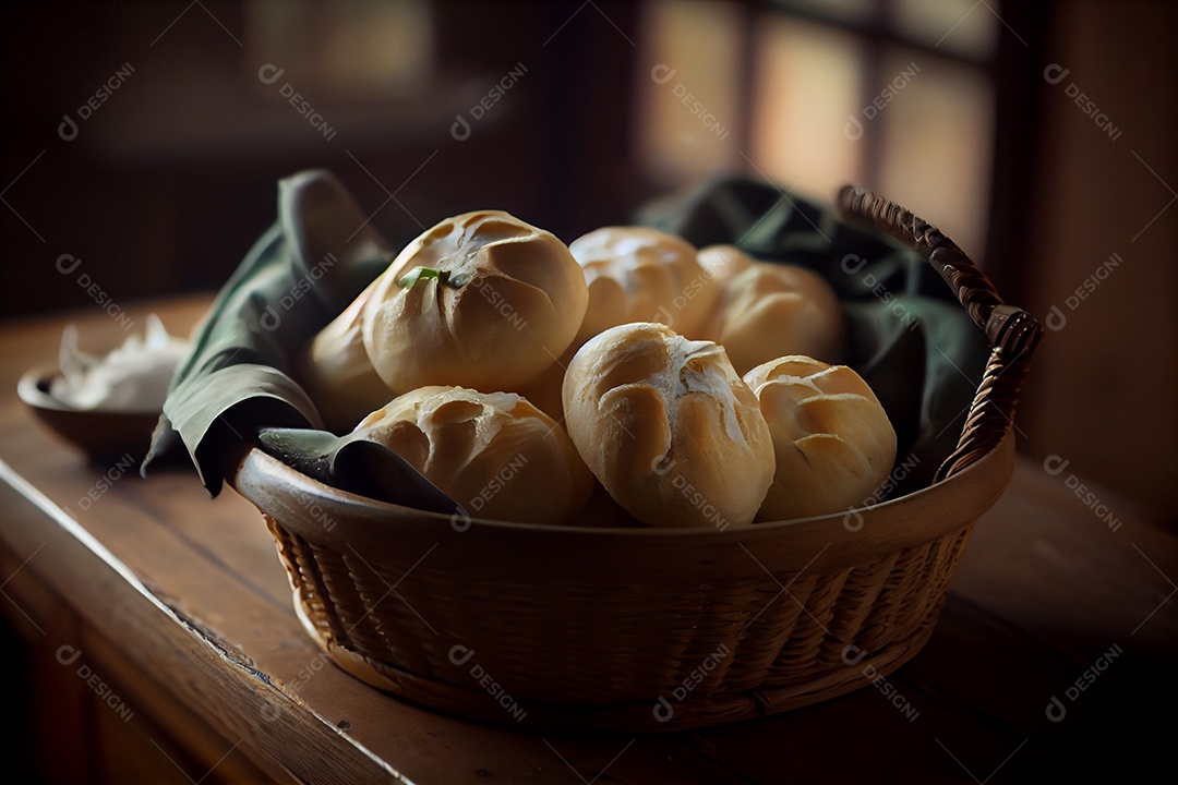 Cesta com deliciosos pães