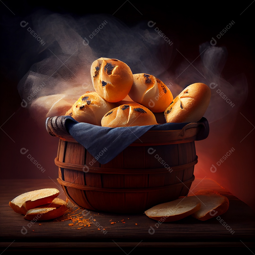 Cesta com deliciosos pães