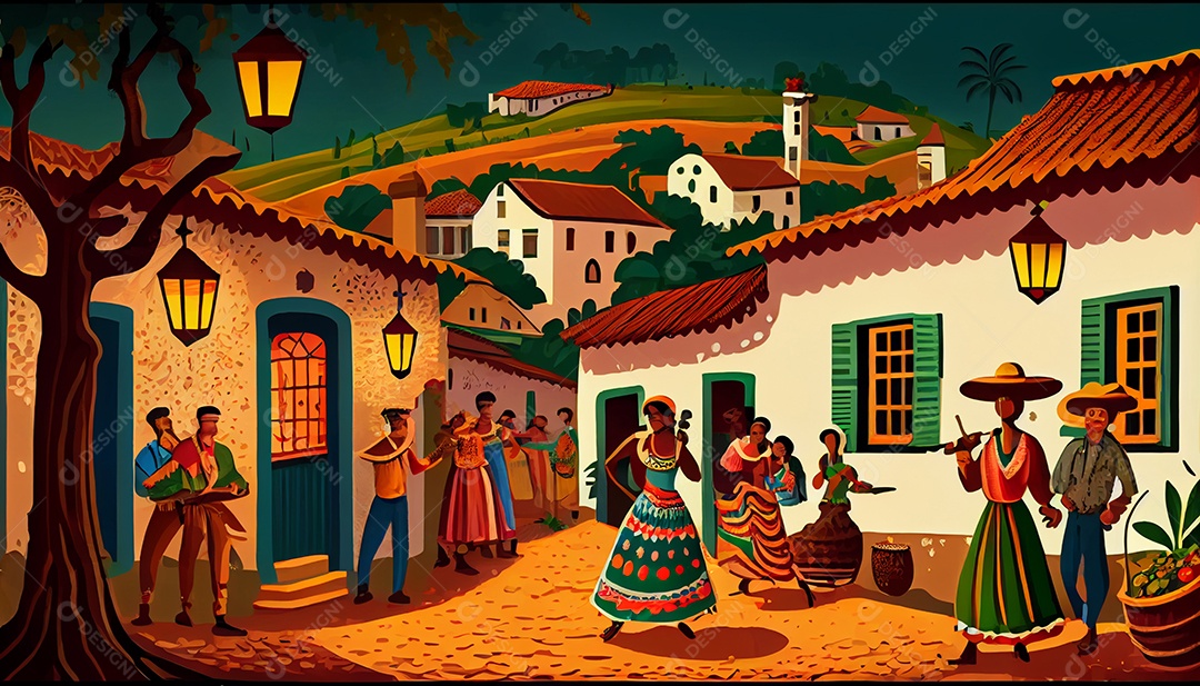 Ilustração da tradicional festa junina