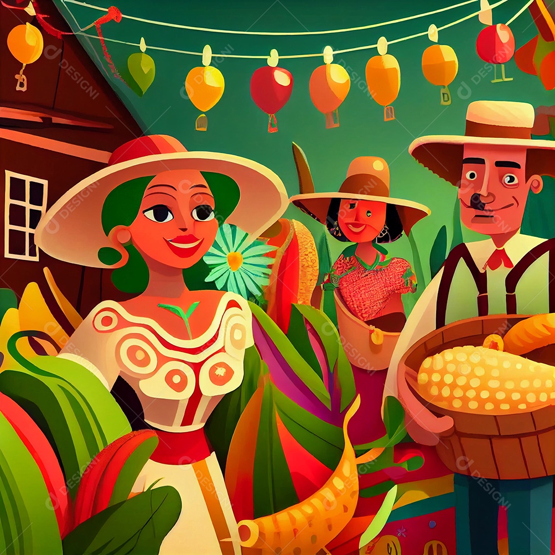 Ilustração da tradicional festa junina
