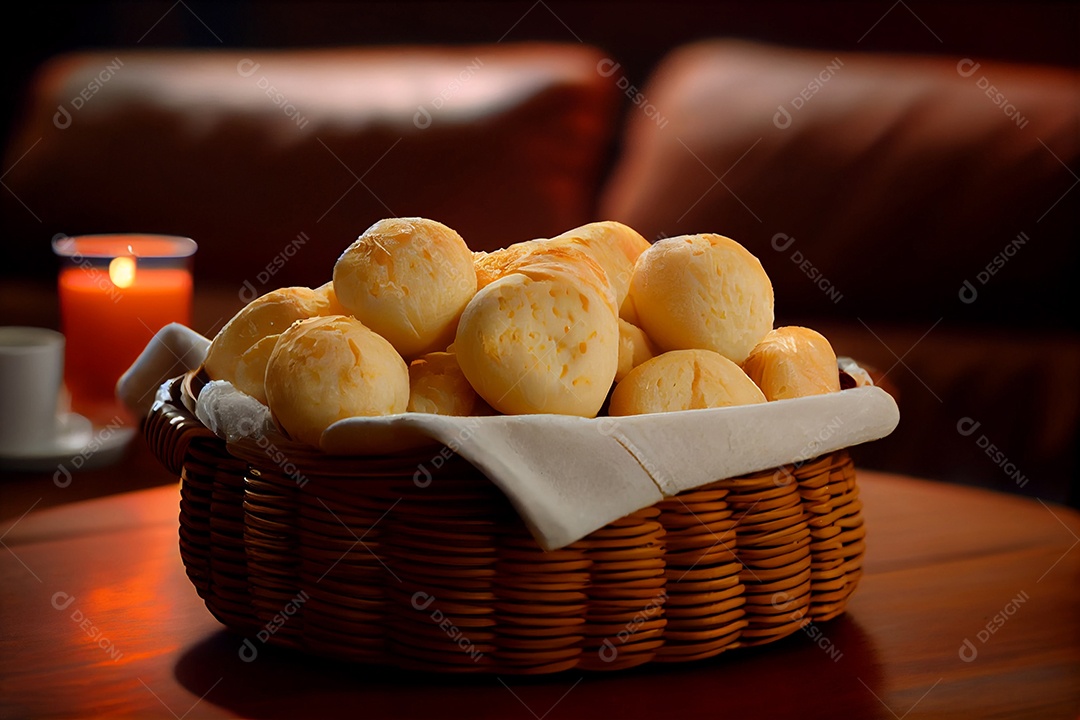 Cesta de pães de queijo
