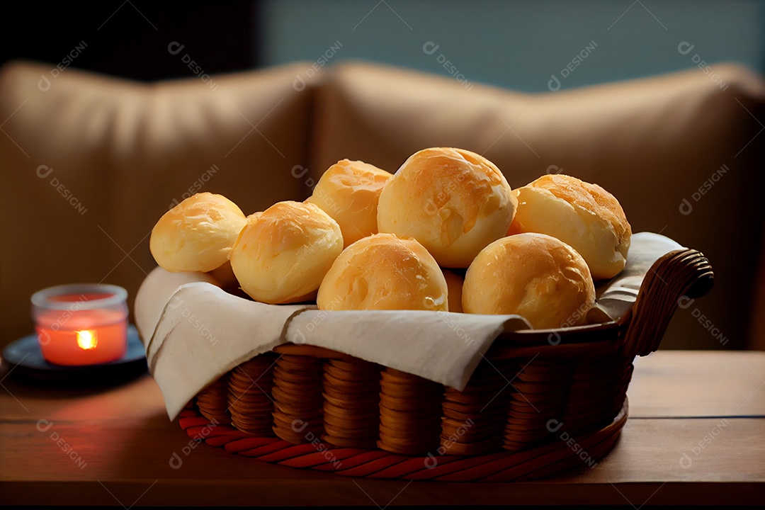 Cesta de pães de queijo