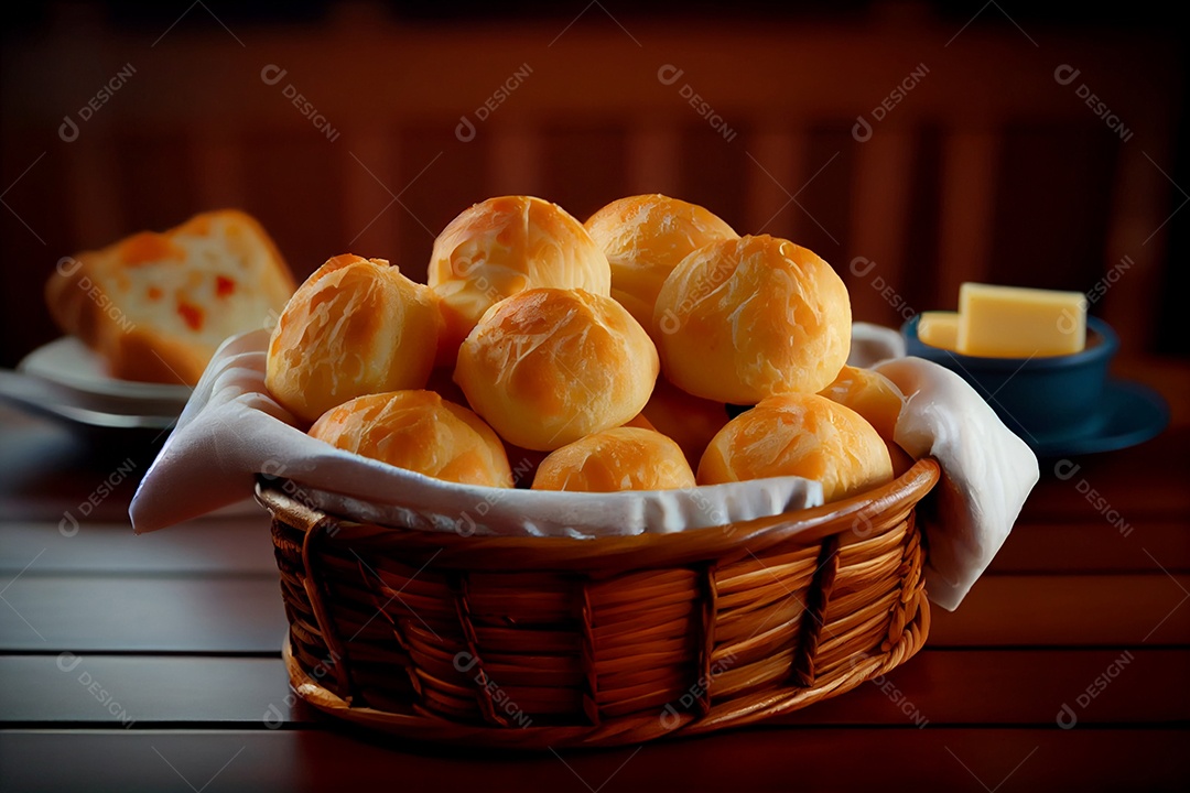 Cesta de pães de queijo
