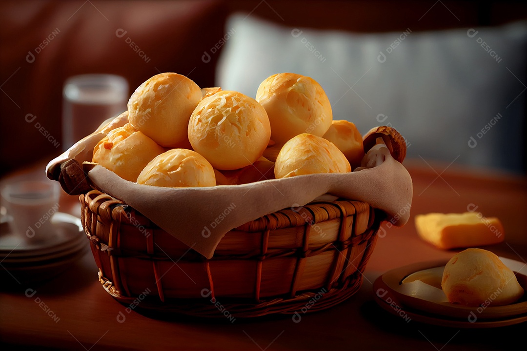 Cesta de pães de queijo