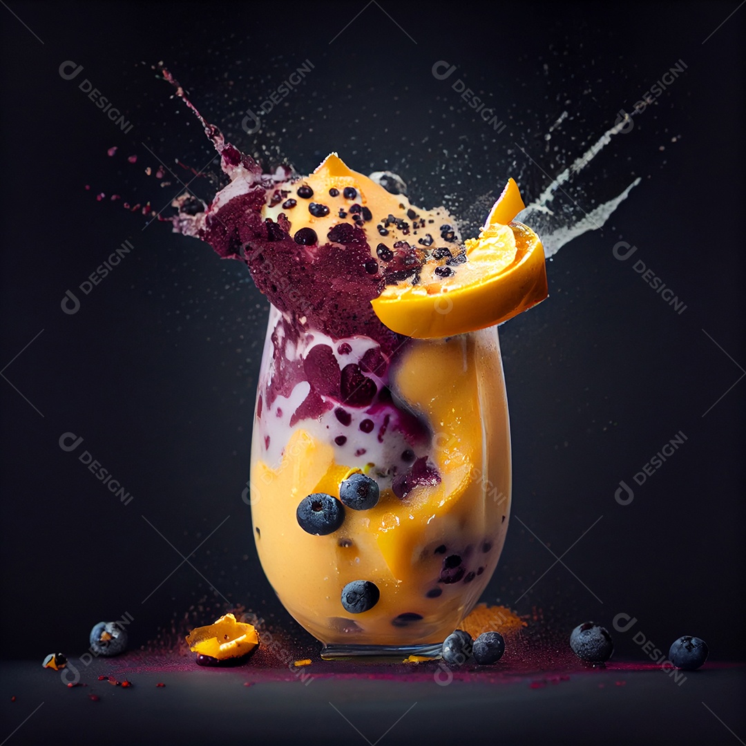 Ilustração de bebida smoothie com açaí
