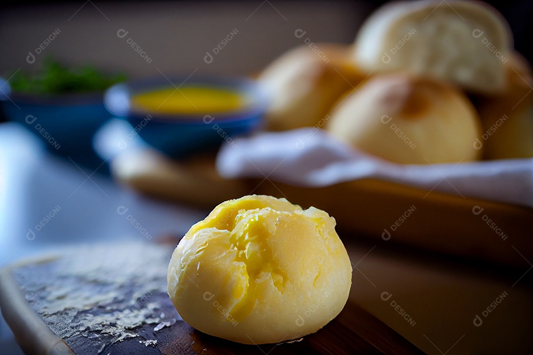 Deliciosos pães de queijo para lanche