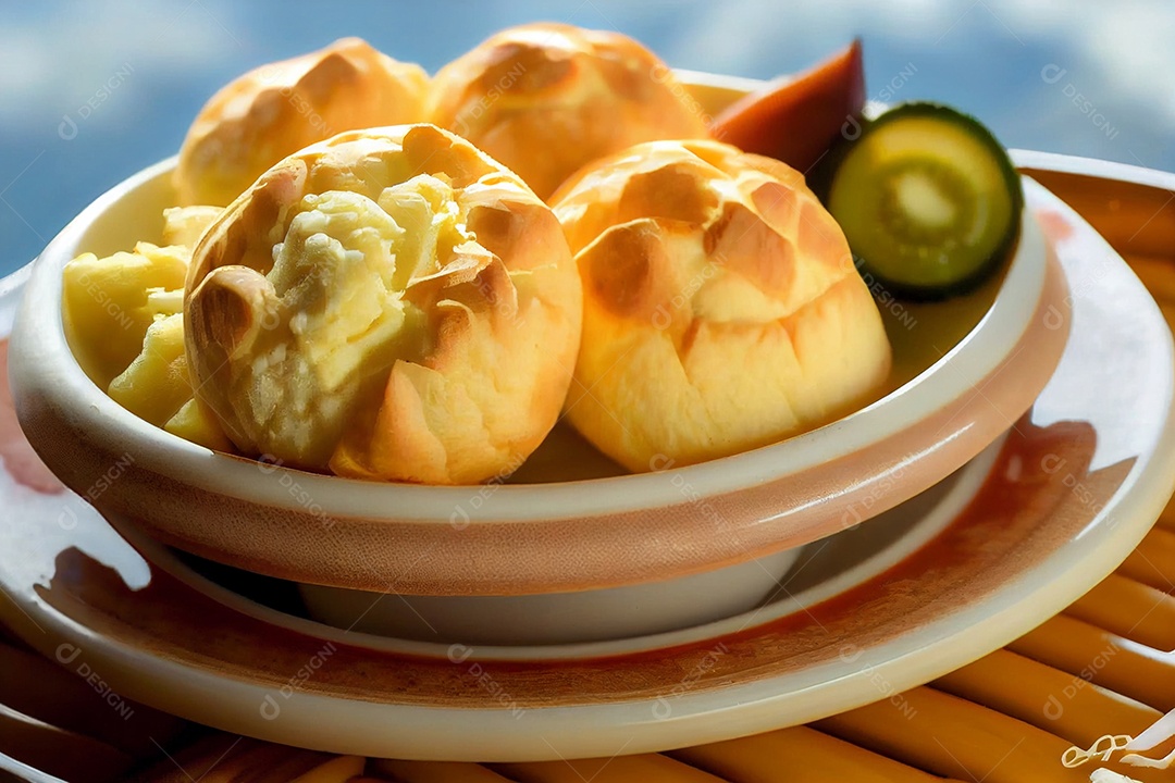 Pão de queijo caseiros para lanche