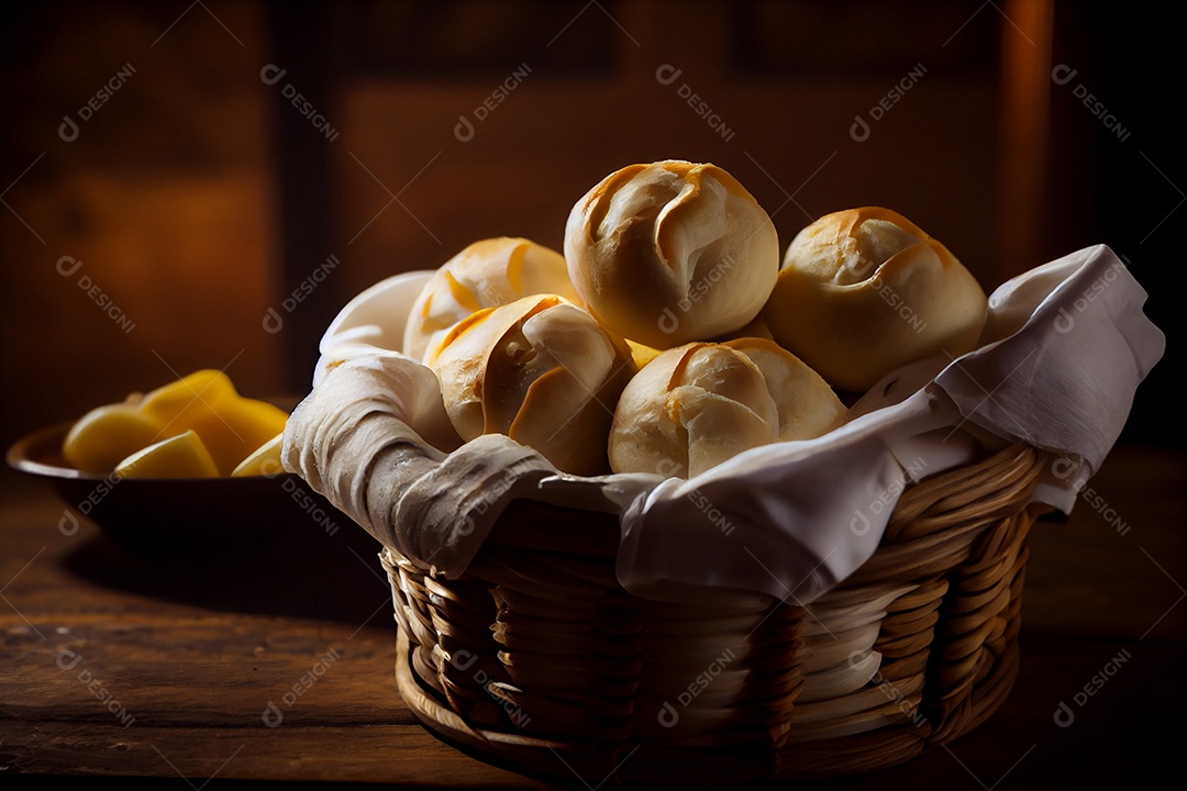 Ilustração cesta de pães