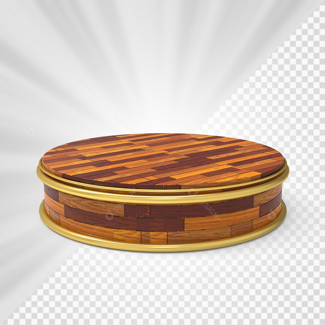 Podium Marrom Avermelhado Com Borda Dourada Elemento 3D Para Composição PSD
