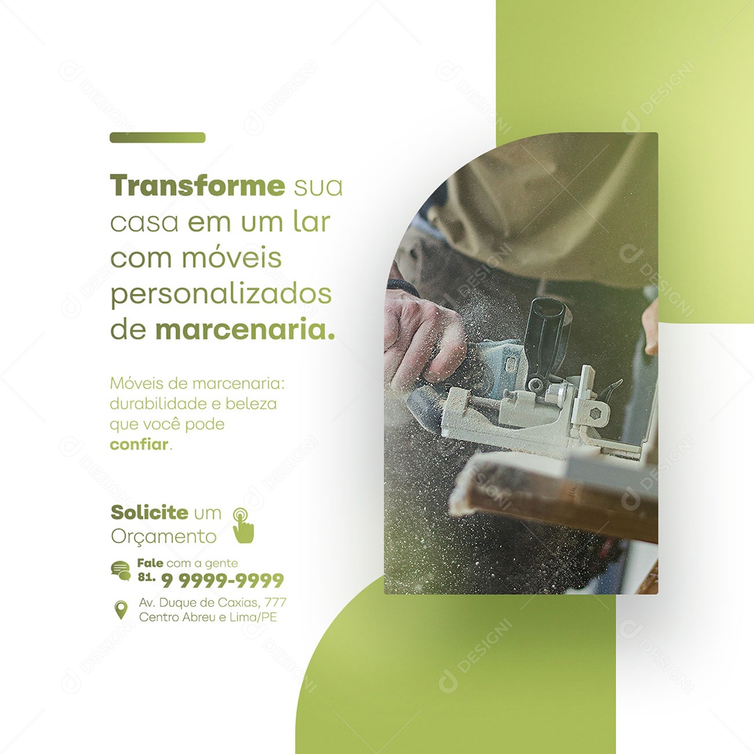 Transforme Sua Casa Em Um Lar Com Móveis Marcenaria Social Media PSD Editável