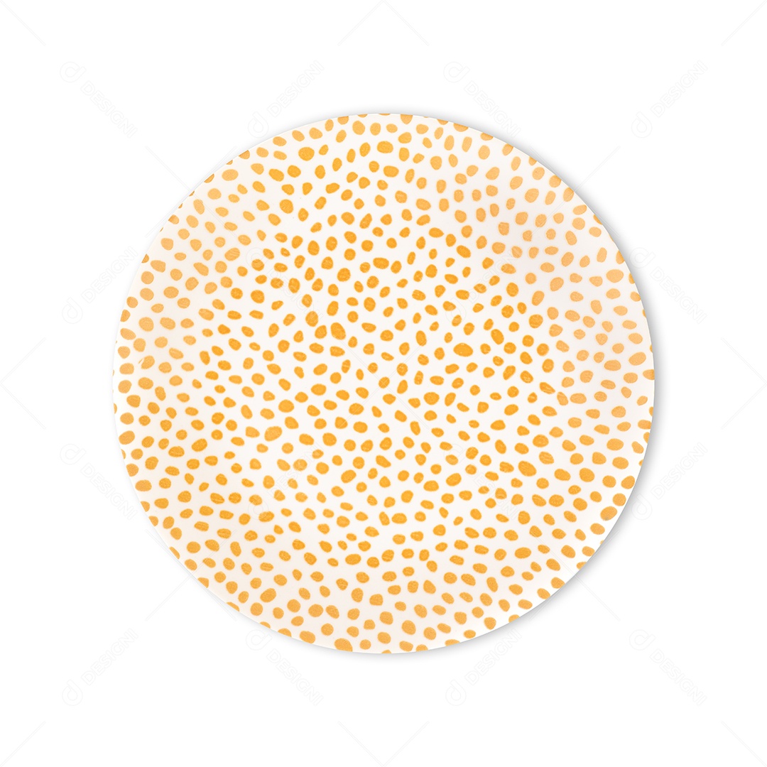 Placa cerâmica de pontos laranja isolada sobre fundo branco