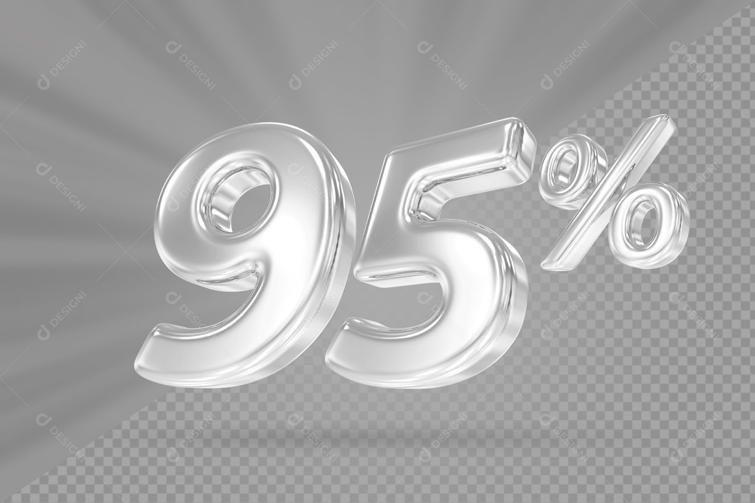 Desconto De 95% Branco Fundo Cinza Elemento 3D PSD