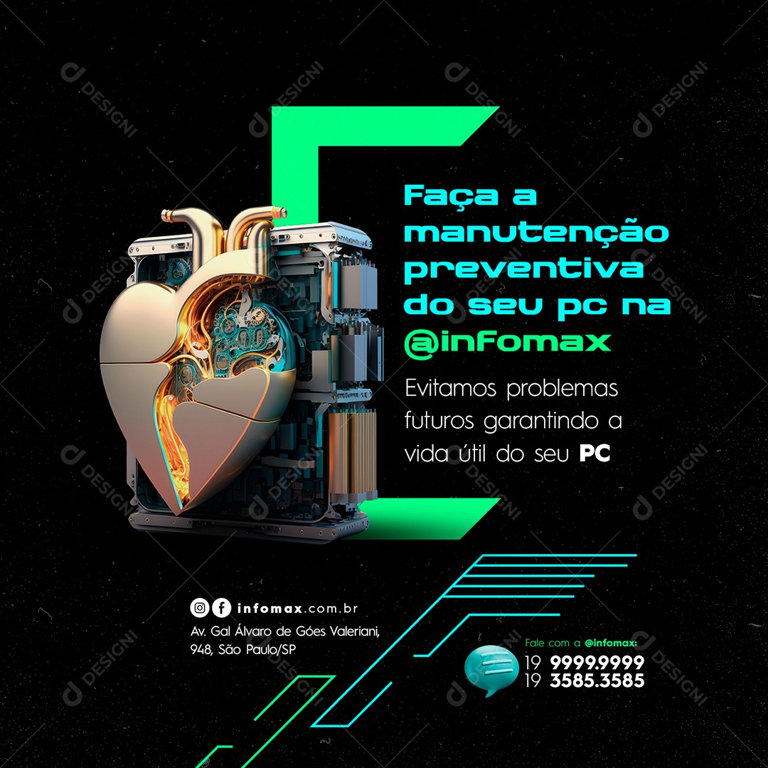 Faça A Manutenção Preventiva Do Seu Pc Na Informática Social Media PSD Editável