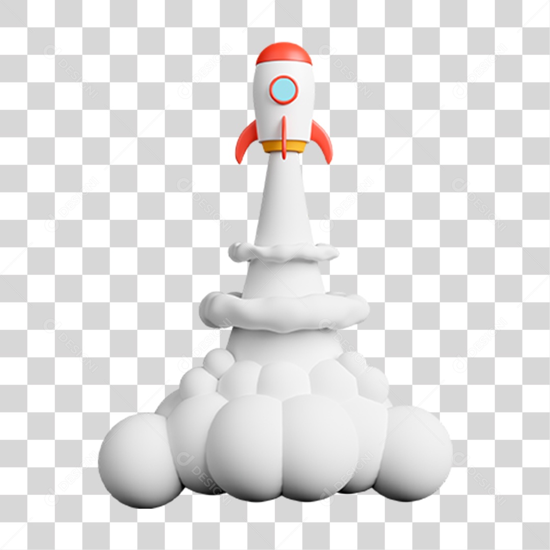 Elemento 3D Fogos Foguetes para Composição PNG Transparente