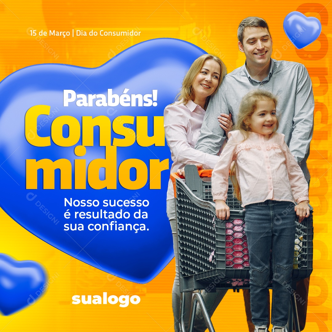 Parabéns Consumidor Nosso Sucesso é Resultado da Sua Confiança Social Media PSD Editável