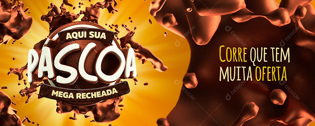 Aqui Sua Páscoa Mega Recheada Corre Que Tem Muita Oferta Social Media PSD Editável