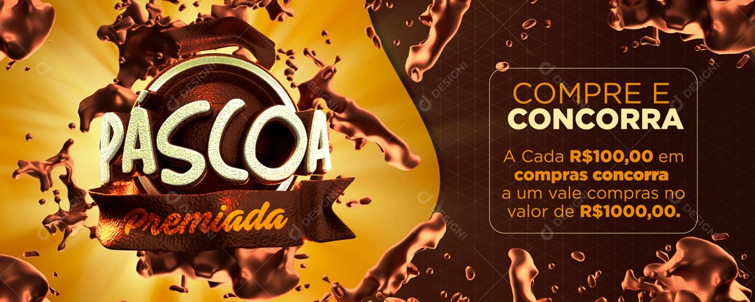 Páscoa Premiada Venha Conferir Social Media PSD Editável