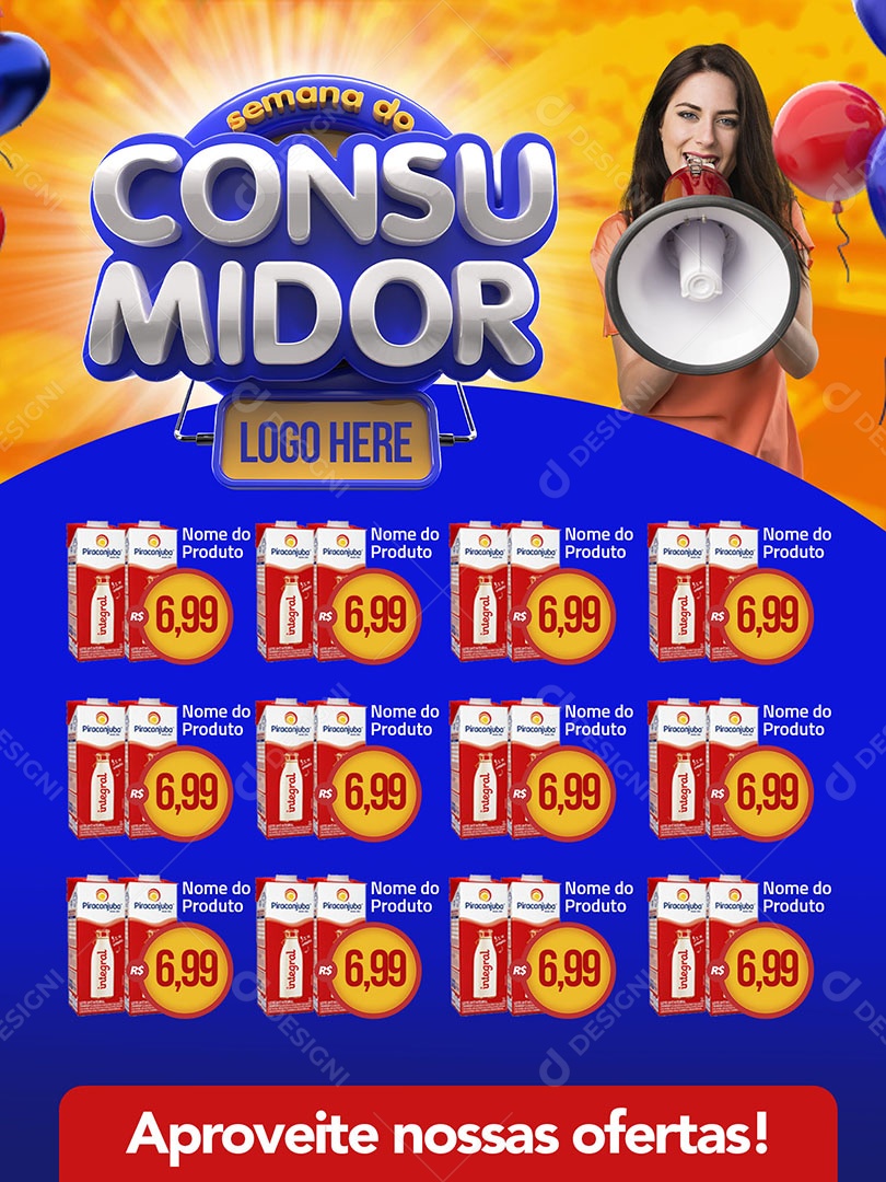 Encarte Semana do Consumidor Venha Conferir Social Media PSD Editável