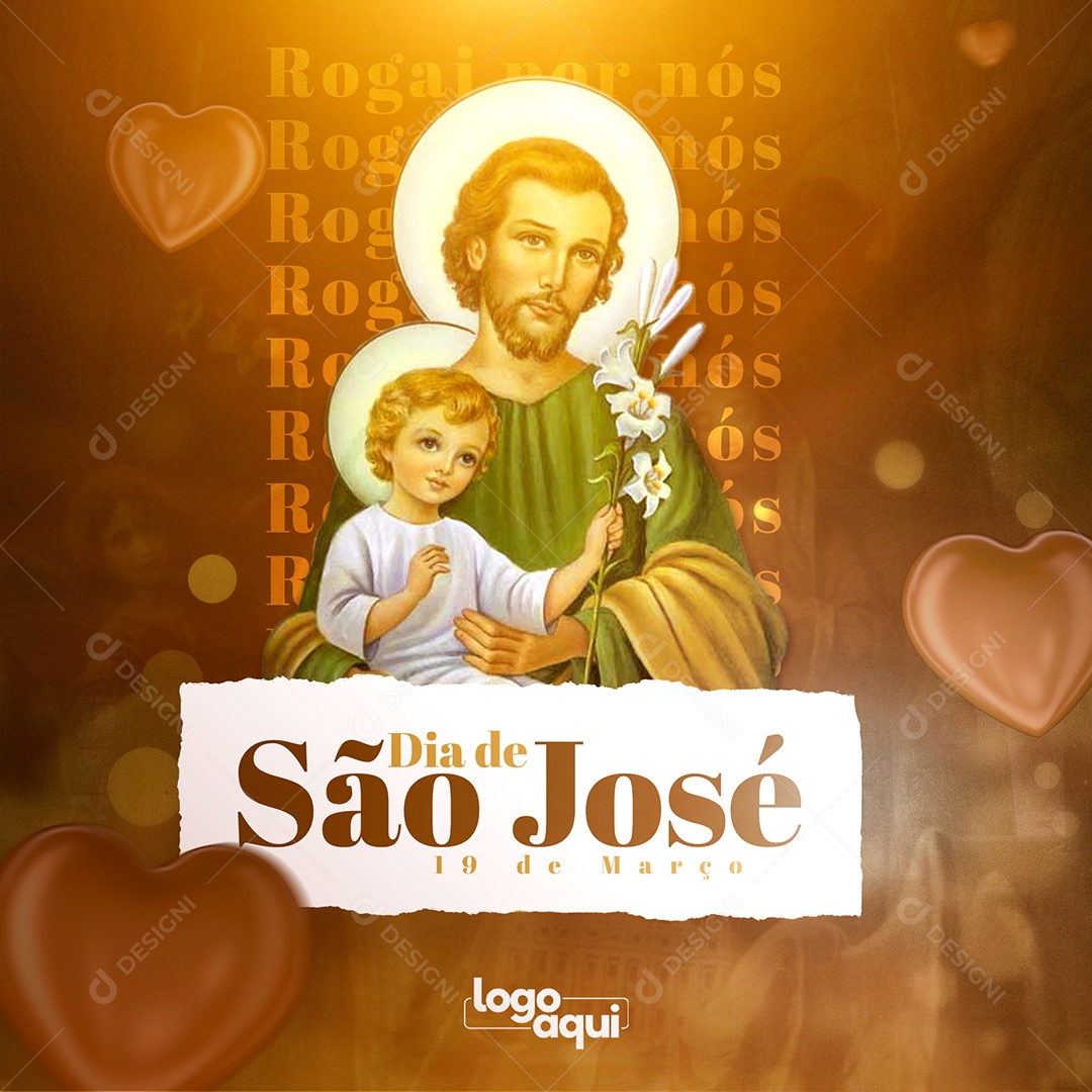 Dia de São José 19 de Março Social Media PSD Editável