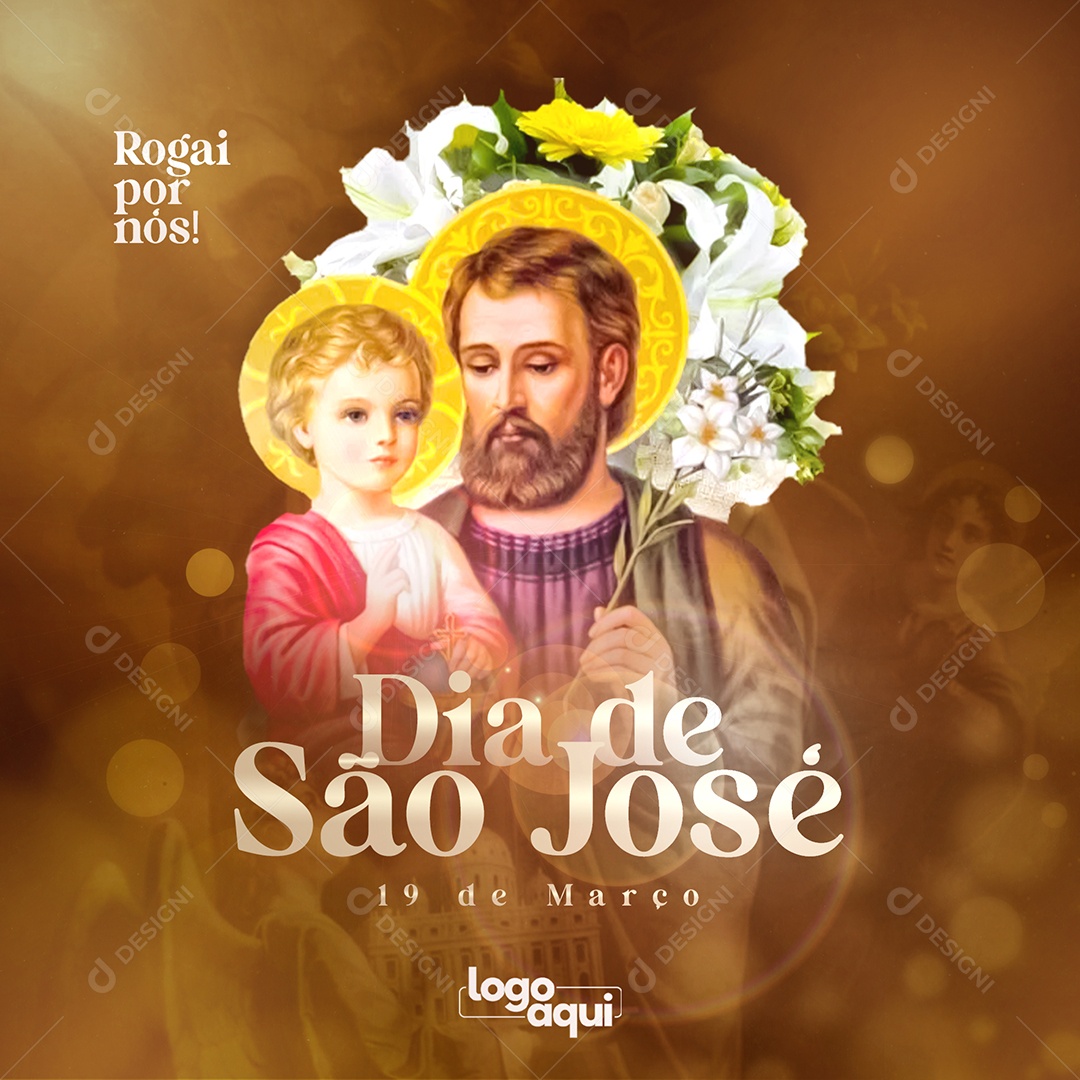 Dia de São José 19 de Março Social Media PSD Editável
