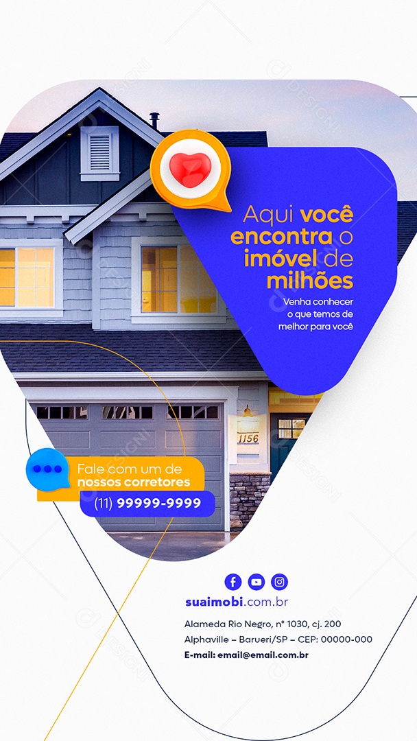 Story Aqui Você Encontra o Imóvel De Milhões Venha Conhecer Imobiliária Social Media PSD Editável