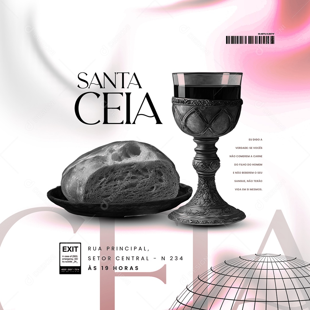 Eu Digo A Verdade Santa Ceia Gospel Flyer Social Media PSD Editável