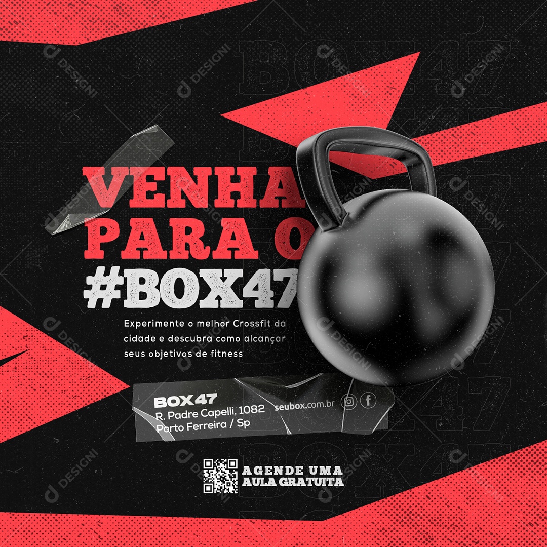 Venha Para O #Box 47 Academia Crossfit Social Media PSD Editável