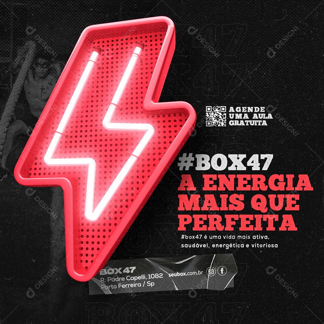 Social Media Box47 A Energia Mais Que Perfeita Academia Crossfit Social Media PSD Editável