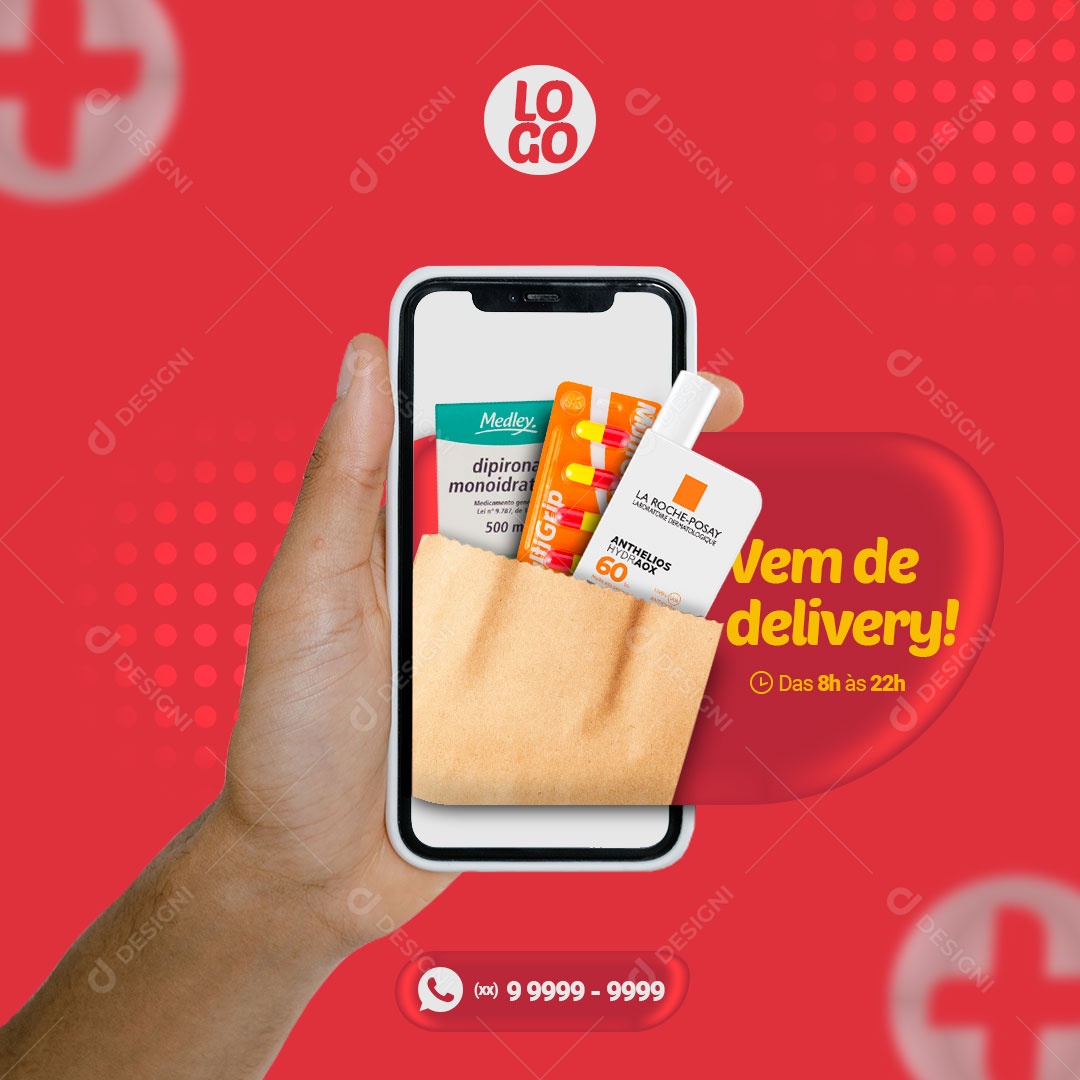 Vem de Delivery Social Media PSD Editável