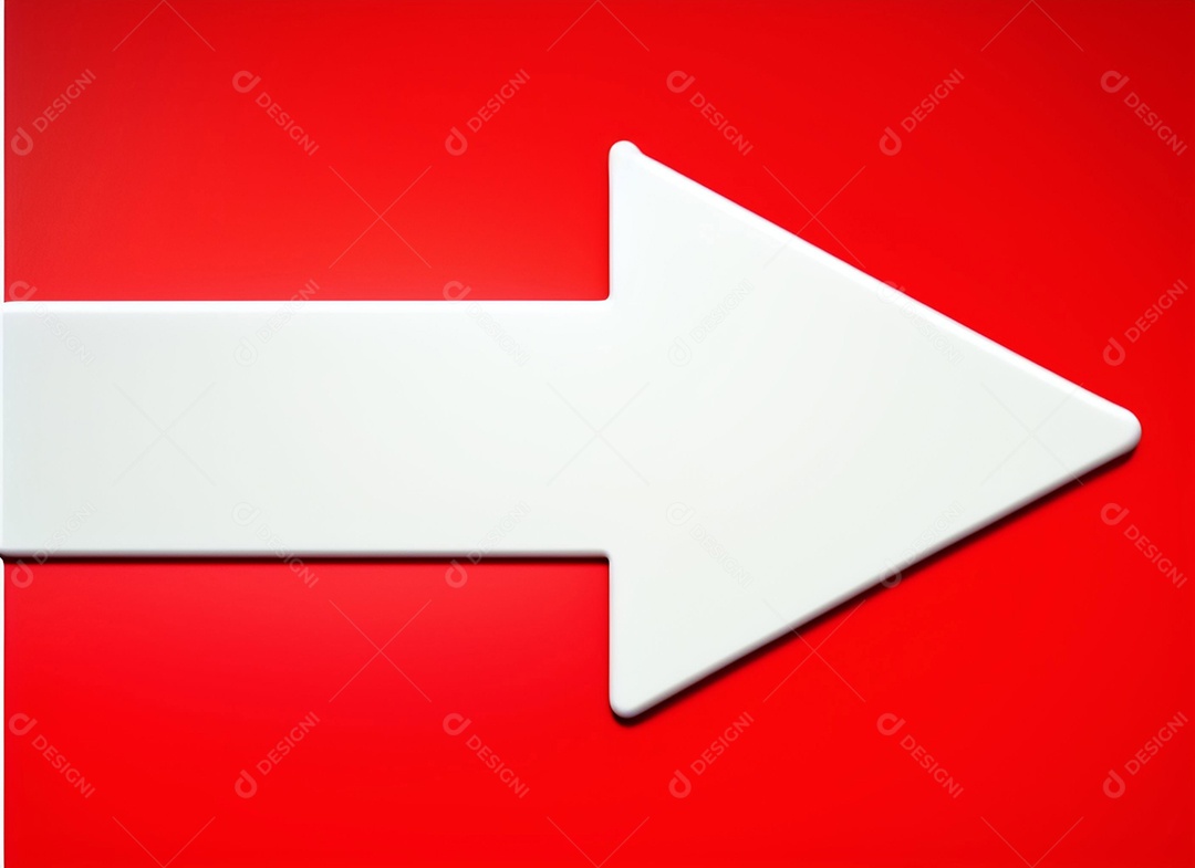 Grande seta branca em fundo vermelho