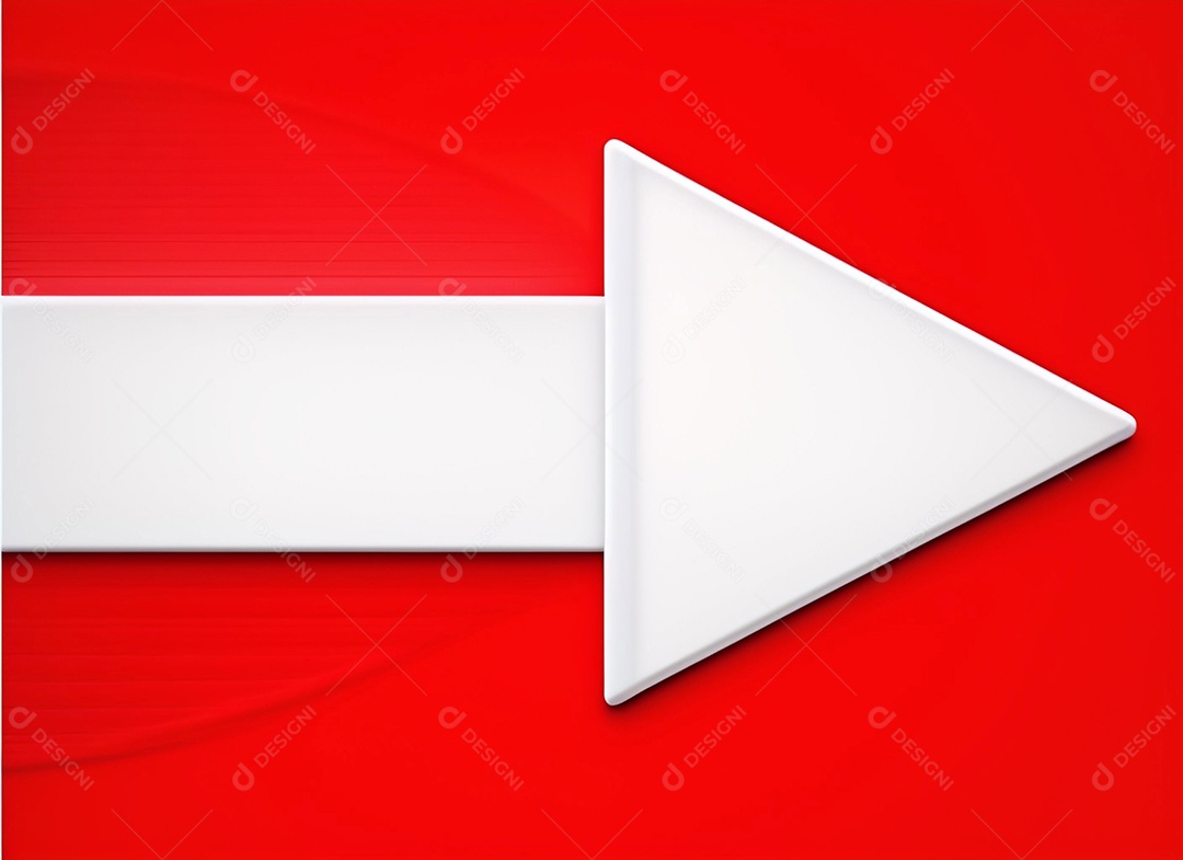 Grande seta branca em fundo vermelho